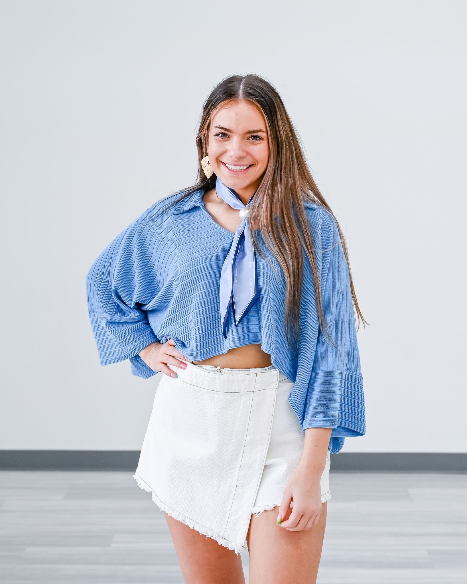 Ocean Eyes Striped Cropped Top