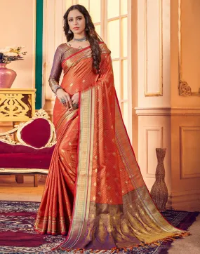 Orange Silk Saree