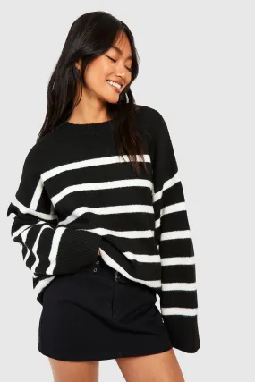 Oversized Soft Knit Stripe Sweater