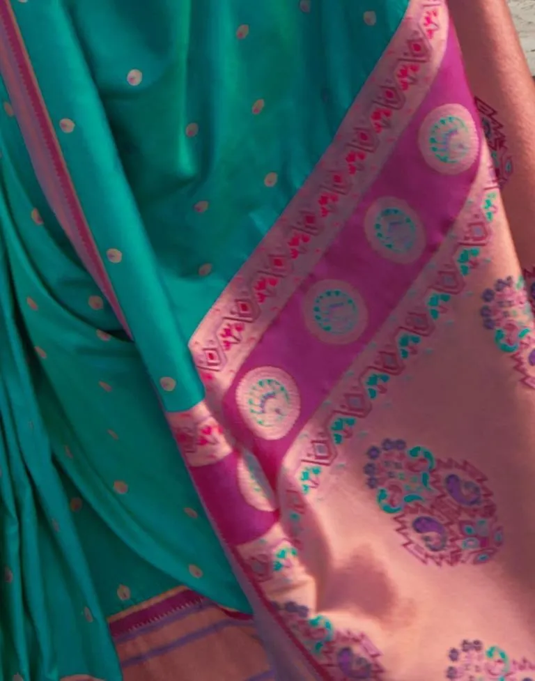 Peacock Green Silk Woven Sarees