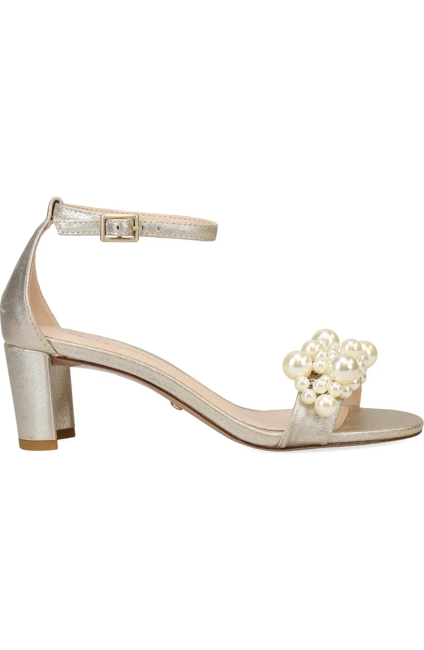 Pelle Moda Vacie Pearl Heel- Platinum Gold Metallic