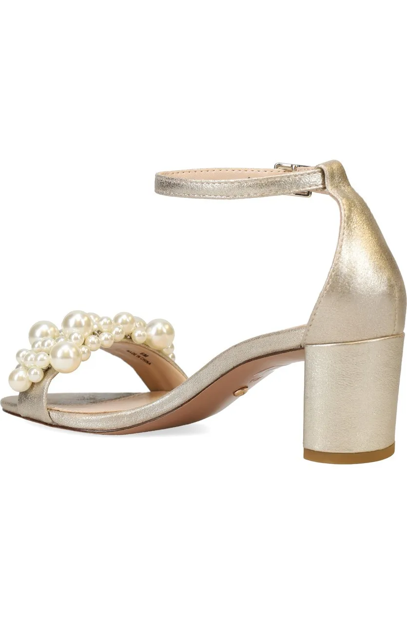 Pelle Moda Vacie Pearl Heel- Platinum Gold Metallic