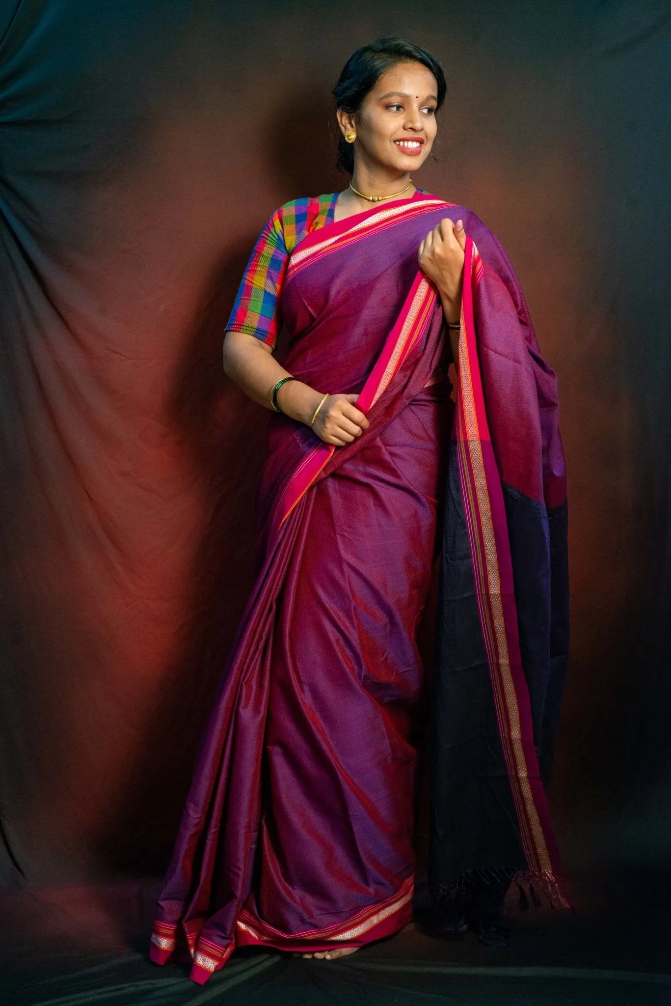 Pink Khunn Saree