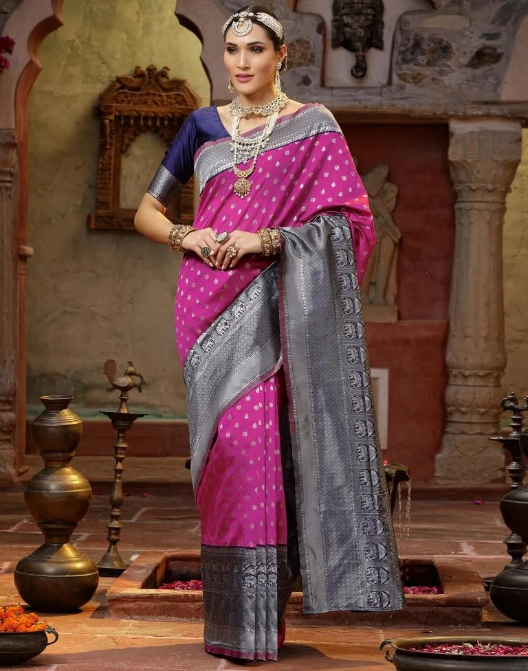 Pink Silk Saree