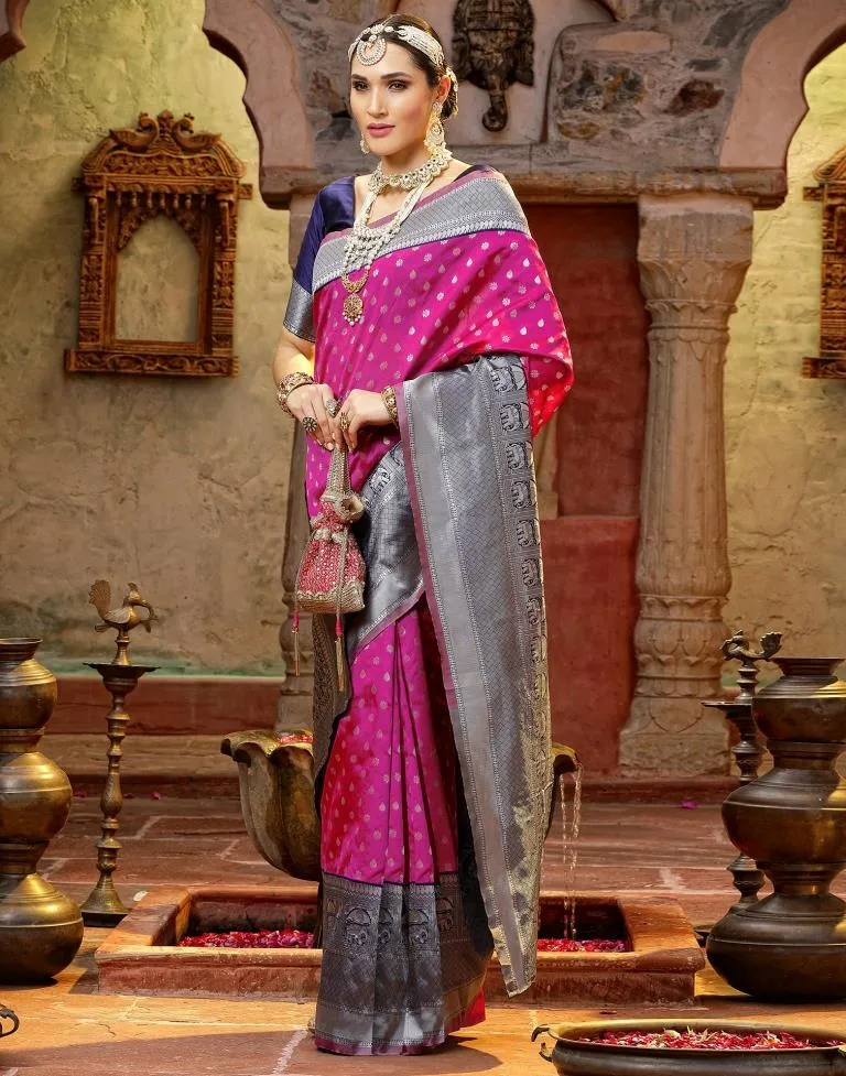 Pink Silk Saree