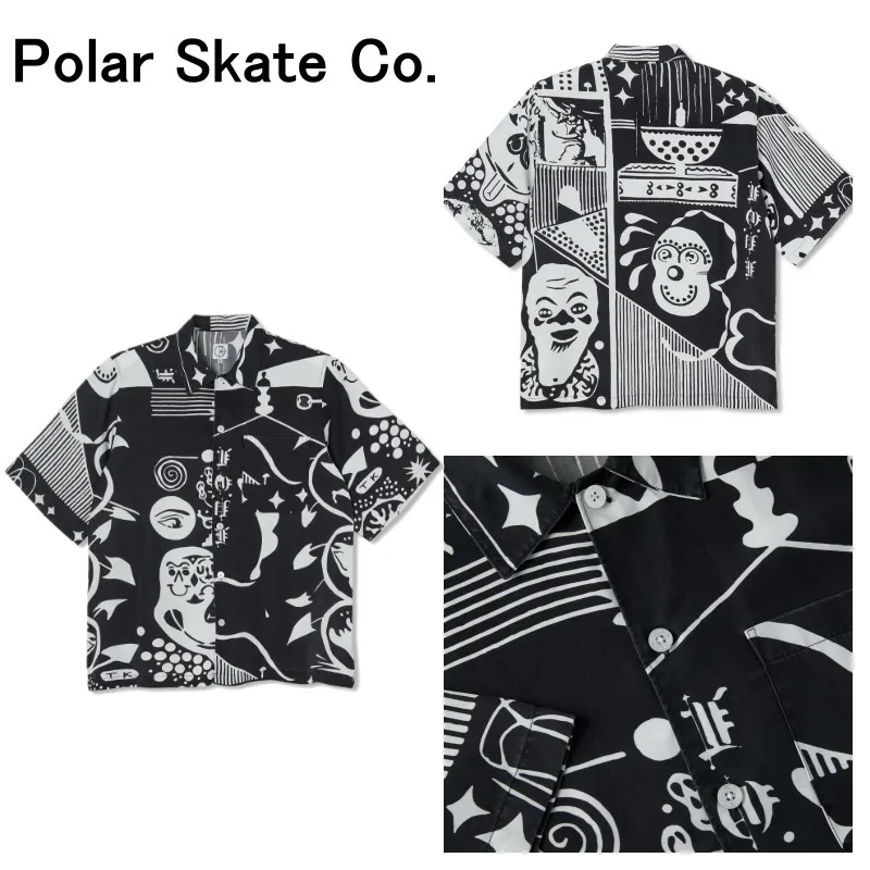 Polar Skate Co  |Street Style Bi-color Short Sleeves Oversized Logo