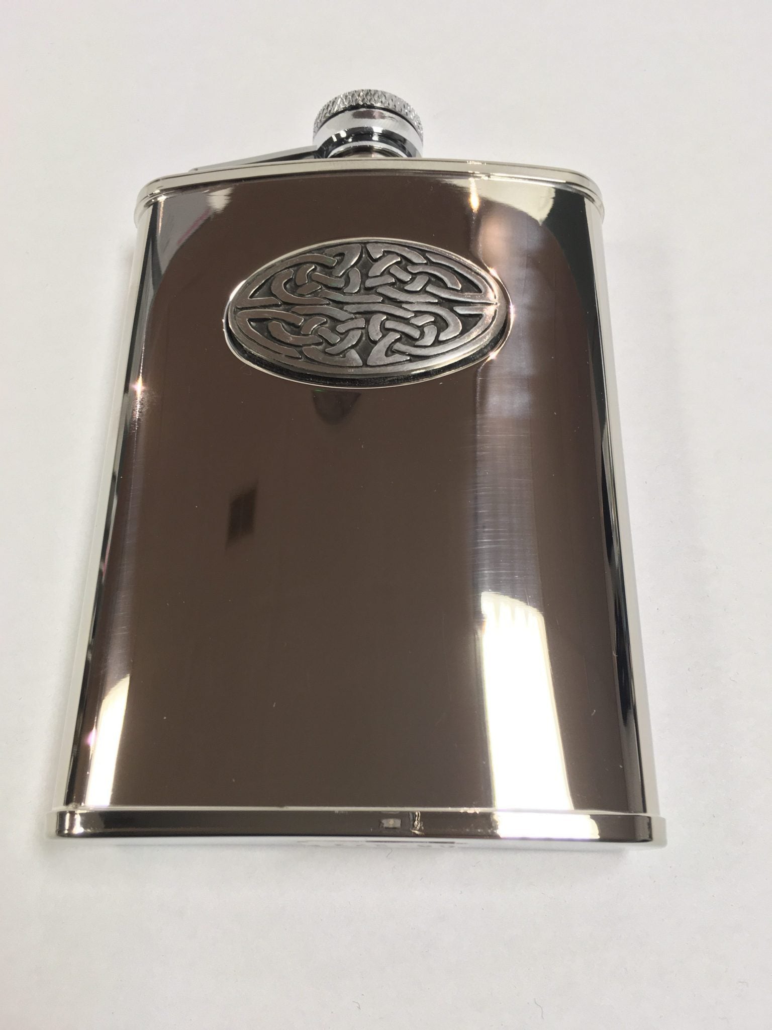 Polished Celtic Sporran Flask - 6oz