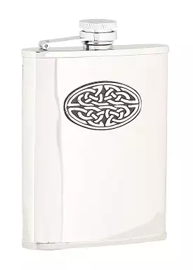 Polished Celtic Sporran Flask - 6oz