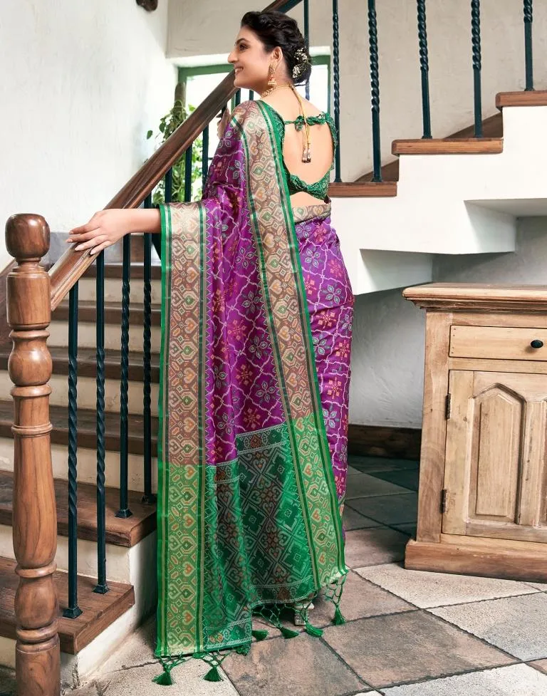 Purple Silk Woven Sarees