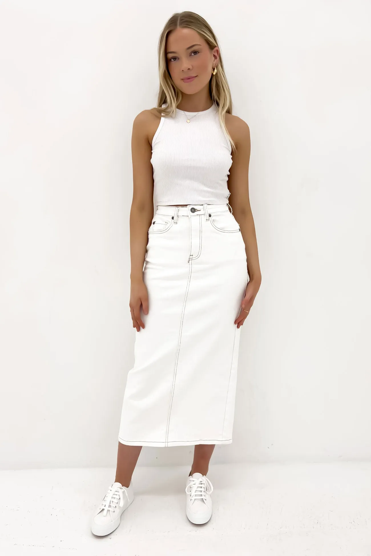 Ray Comfort Maxi Skirt Vintage White