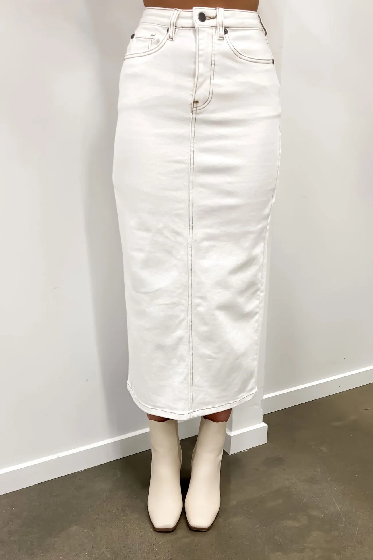 Ray Comfort Maxi Skirt Vintage White