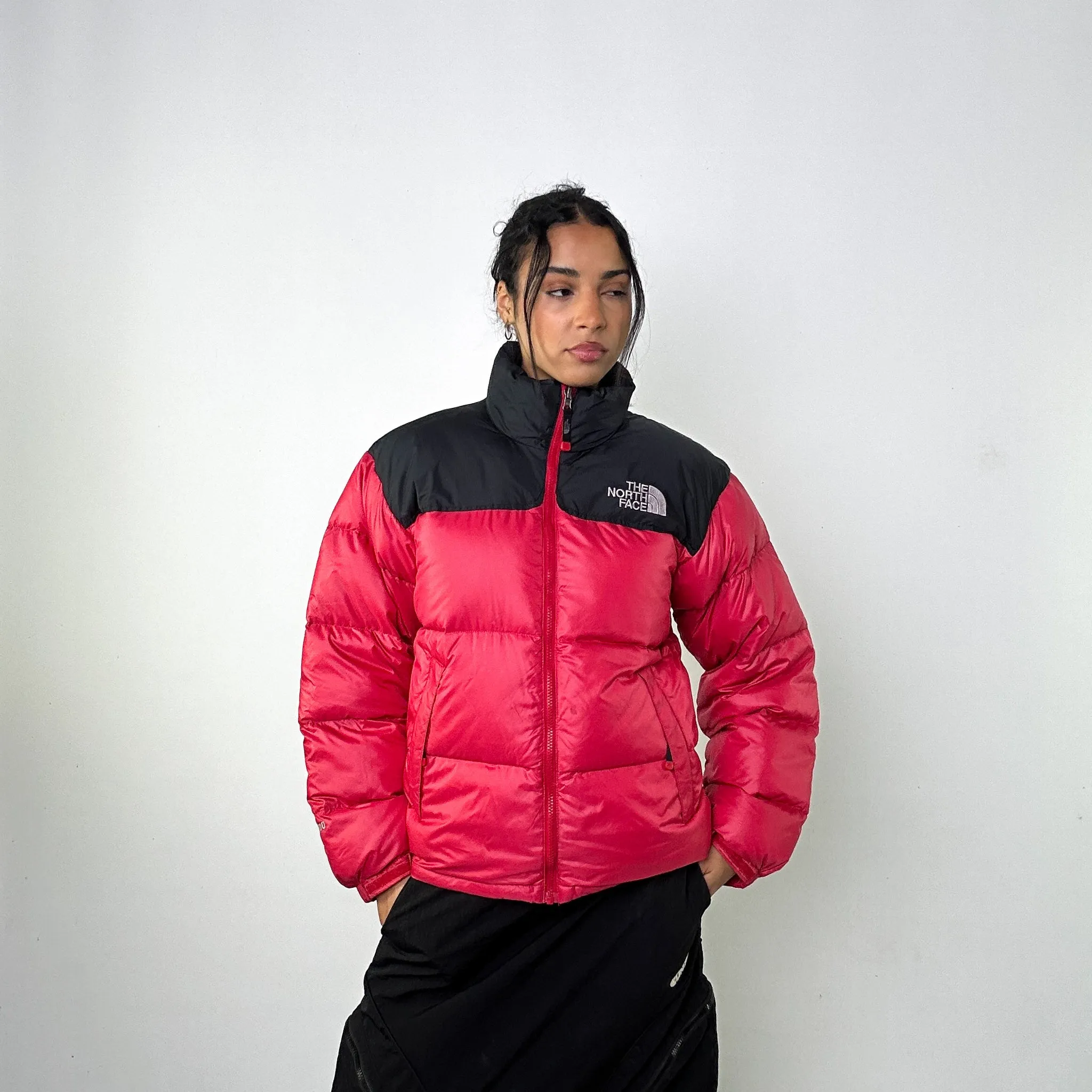 Red 90s The North Face 700 Series Nuptse Puffer Jacket Coat (S)