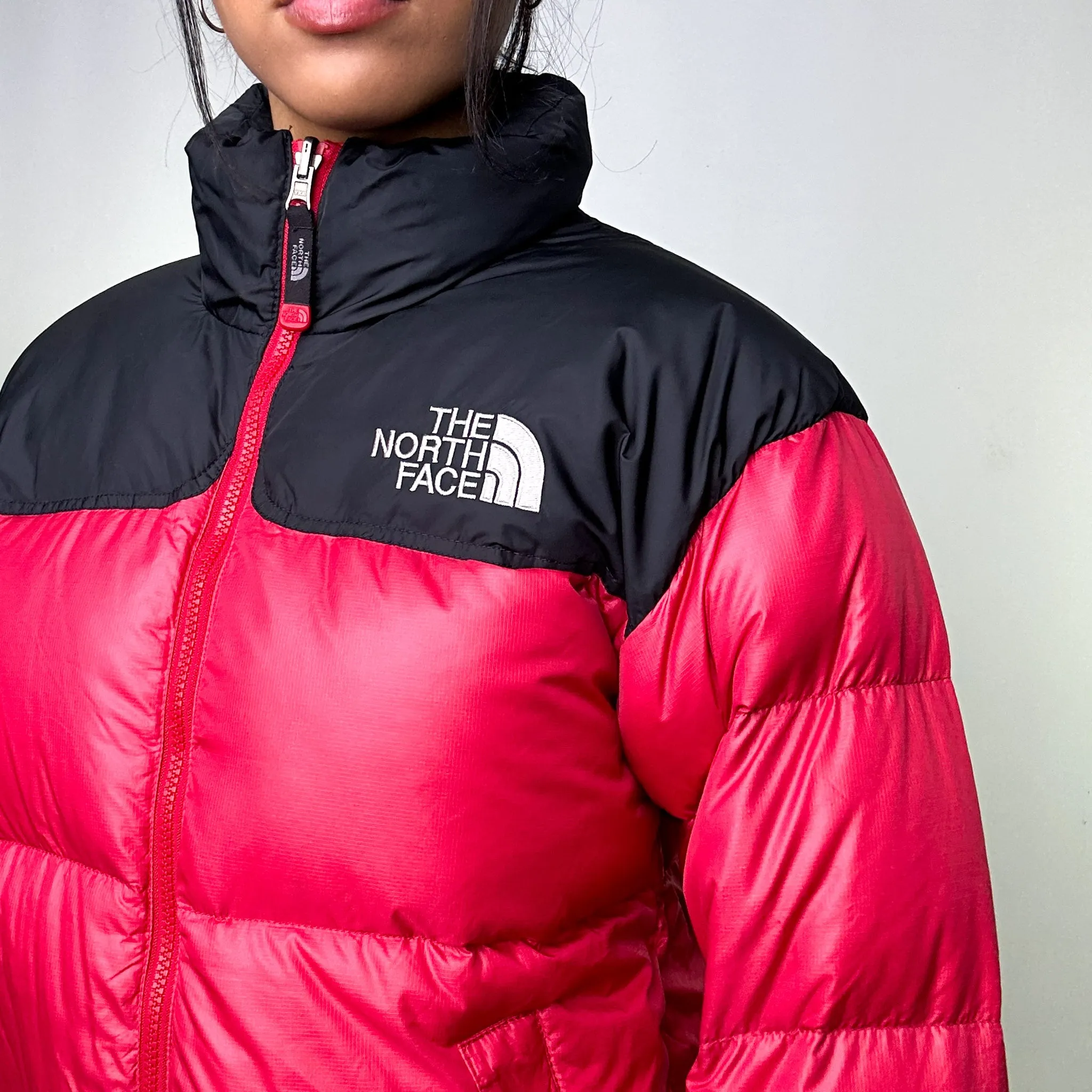 Red 90s The North Face 700 Series Nuptse Puffer Jacket Coat (S)