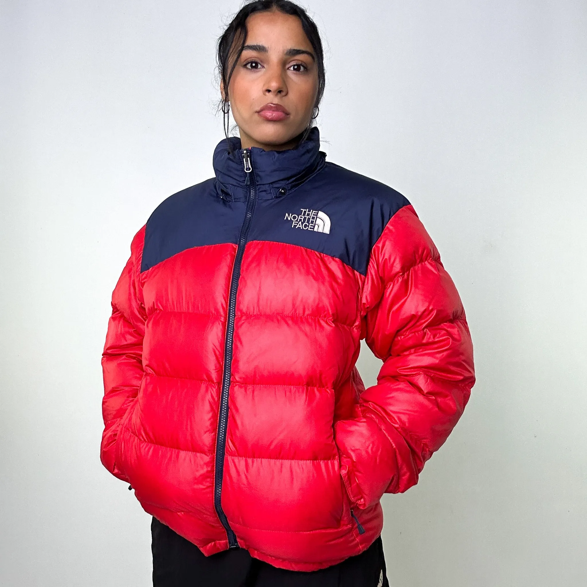 Red 90s The North Face 700 Series Puffer Jacket Coat (M)