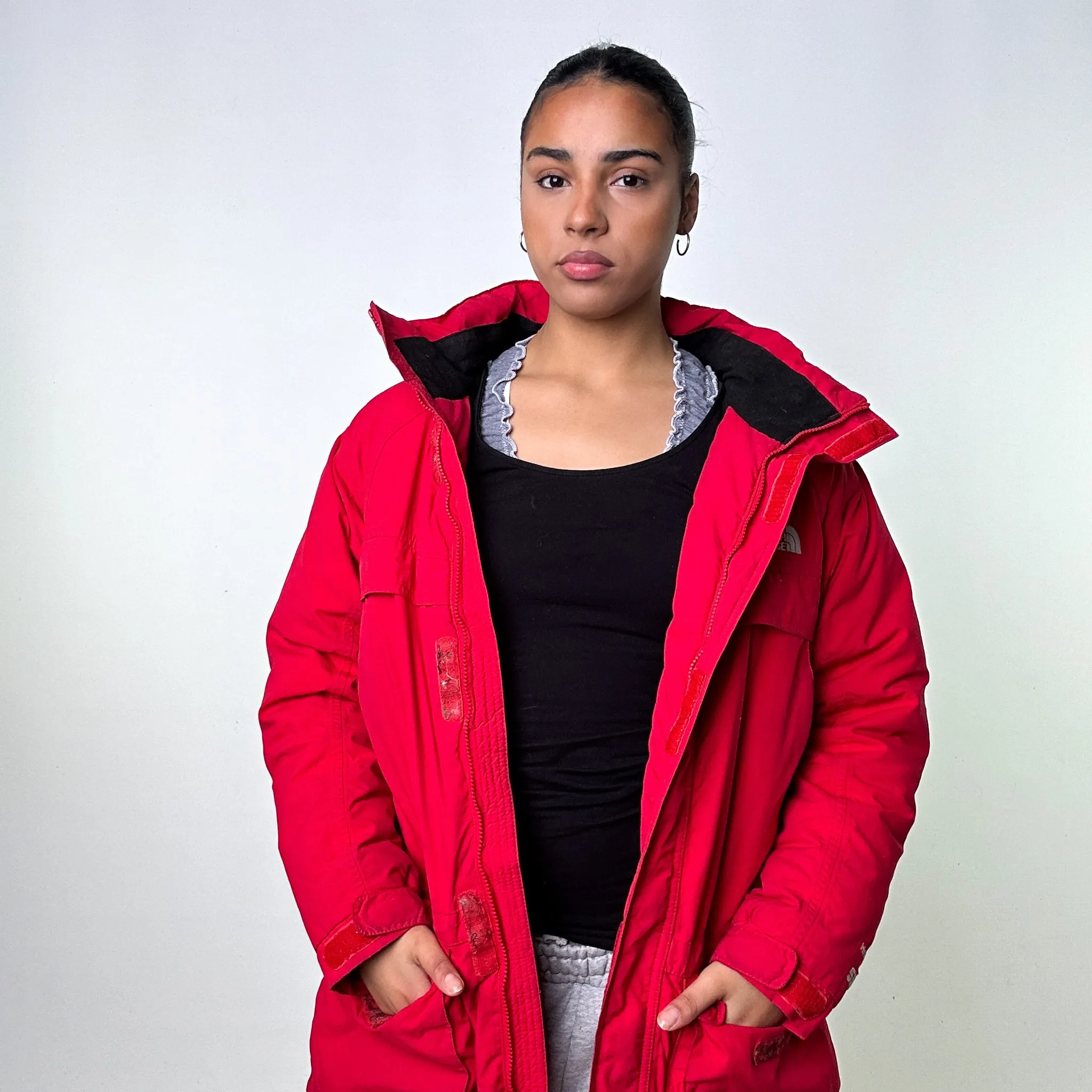 Red 90s The North Face 700 Series Puffer Jacket Coat (S)