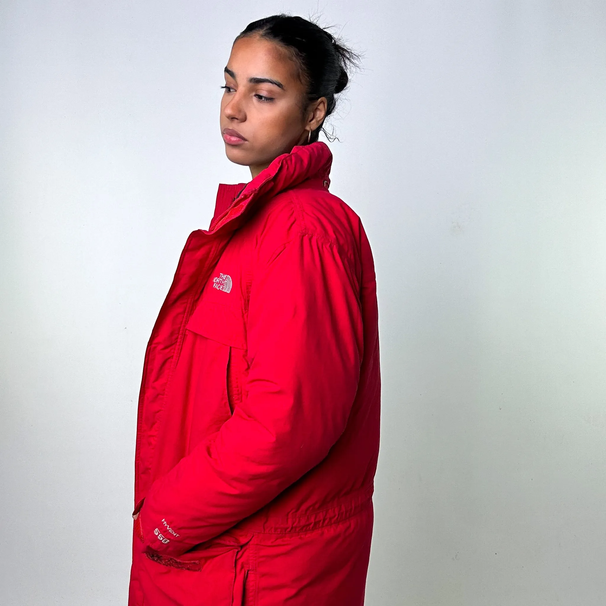 Red 90s The North Face 700 Series Puffer Jacket Coat (S)