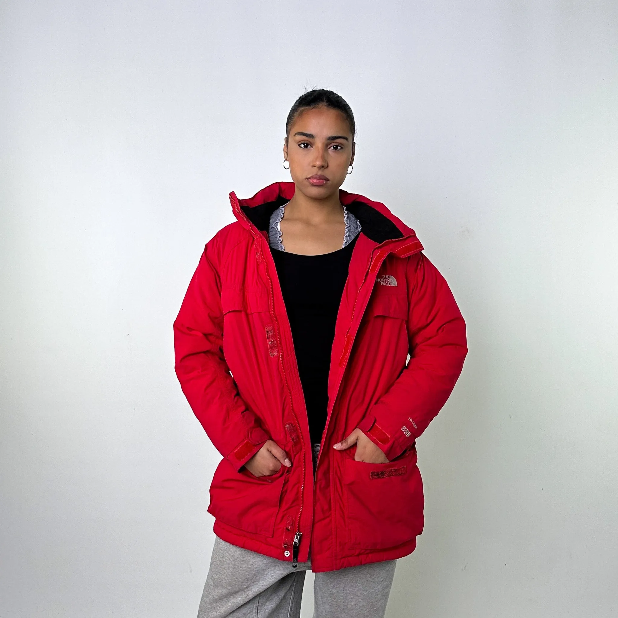 Red 90s The North Face 700 Series Puffer Jacket Coat (S)