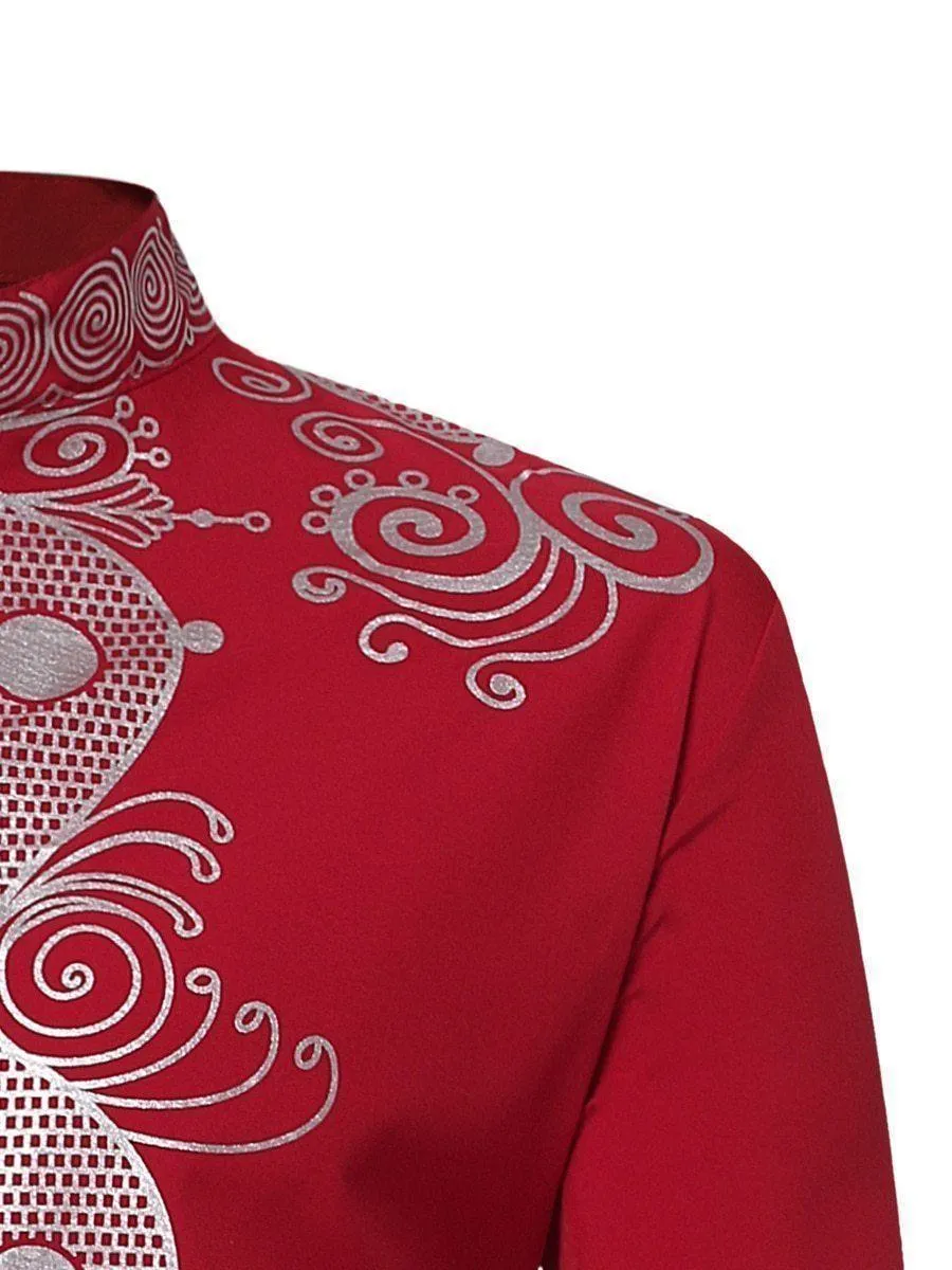 Red African Men Shirt