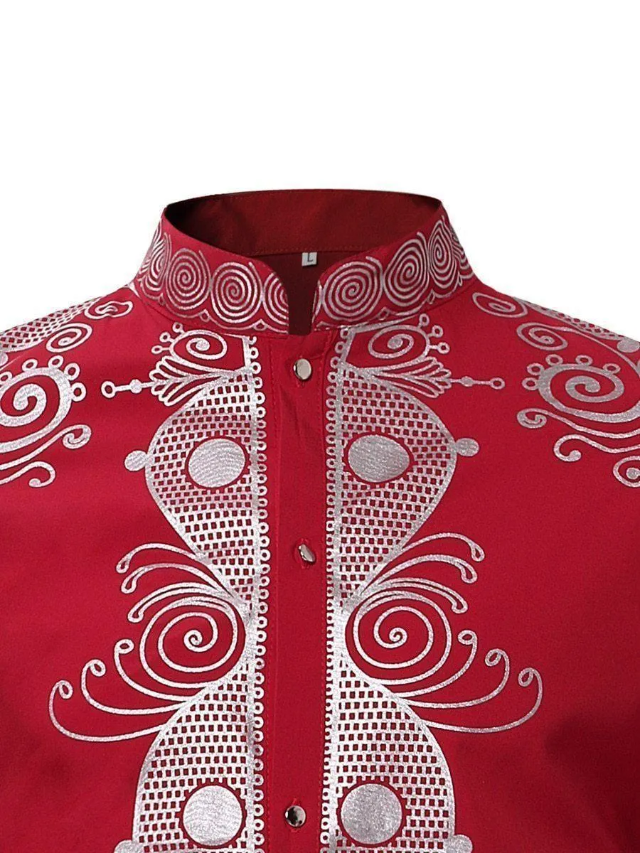 Red African Men Shirt