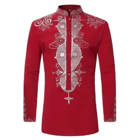 Red African Men Shirt