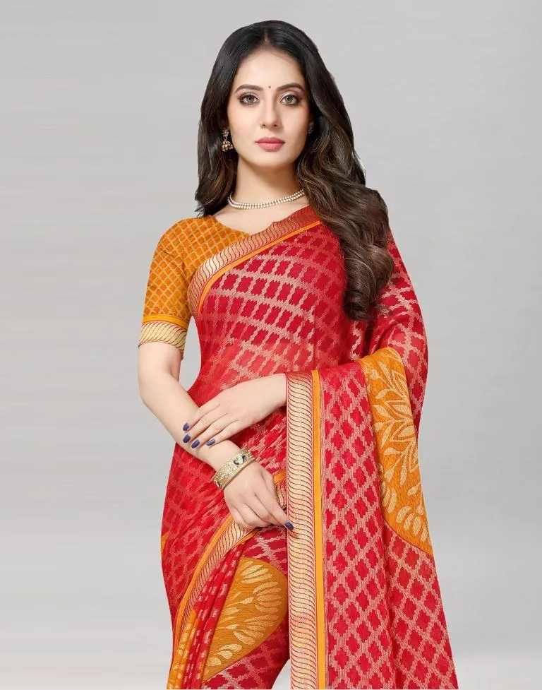 Red Brasso Saree