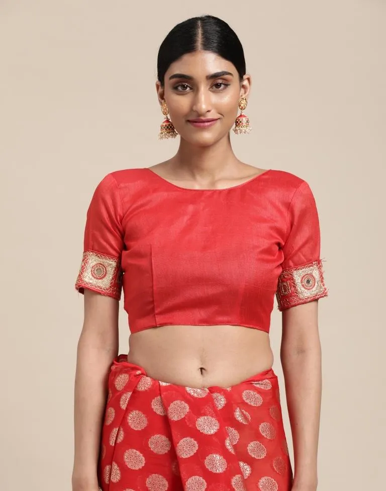 Red Embroidery Saree