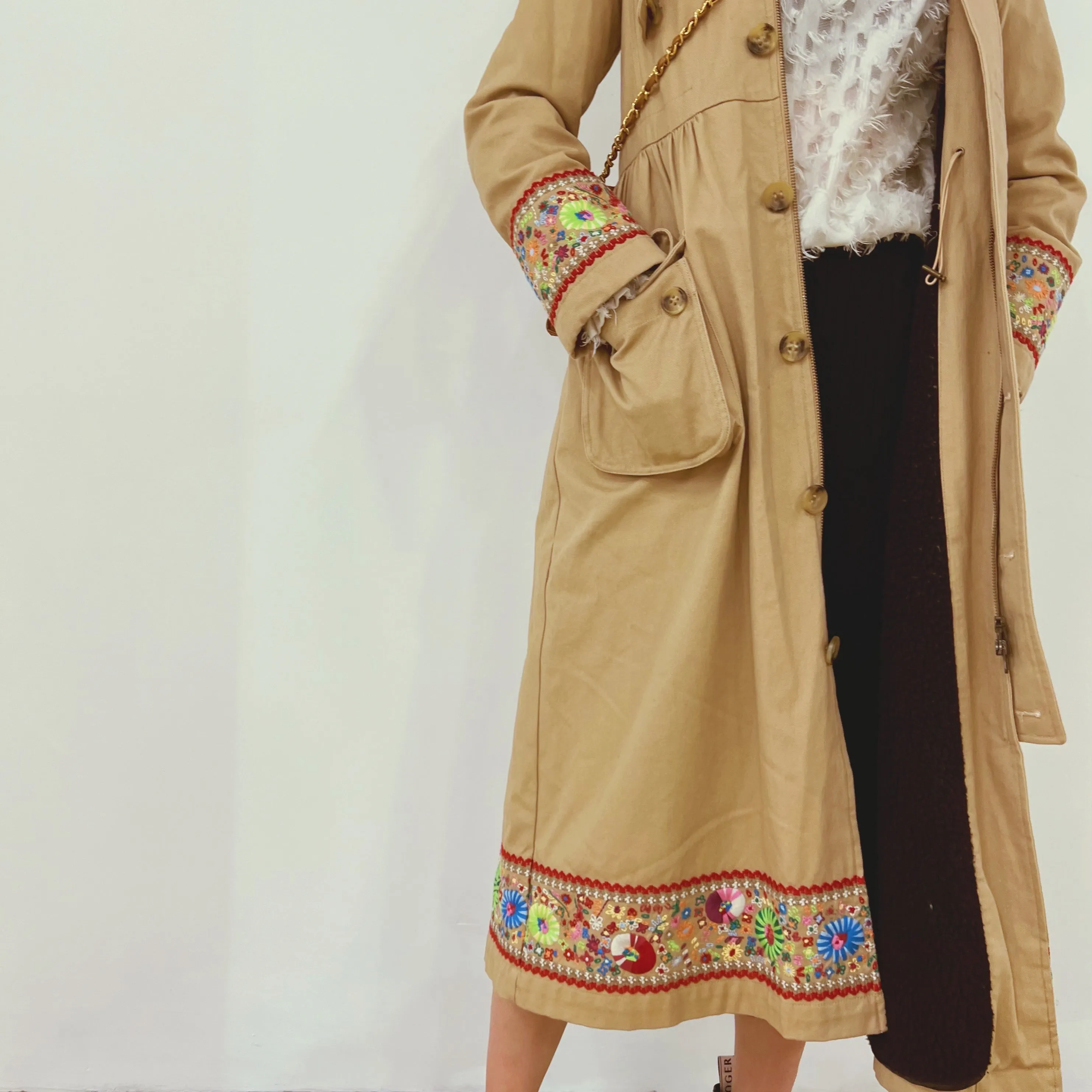 Red Valentino embroidery long coat