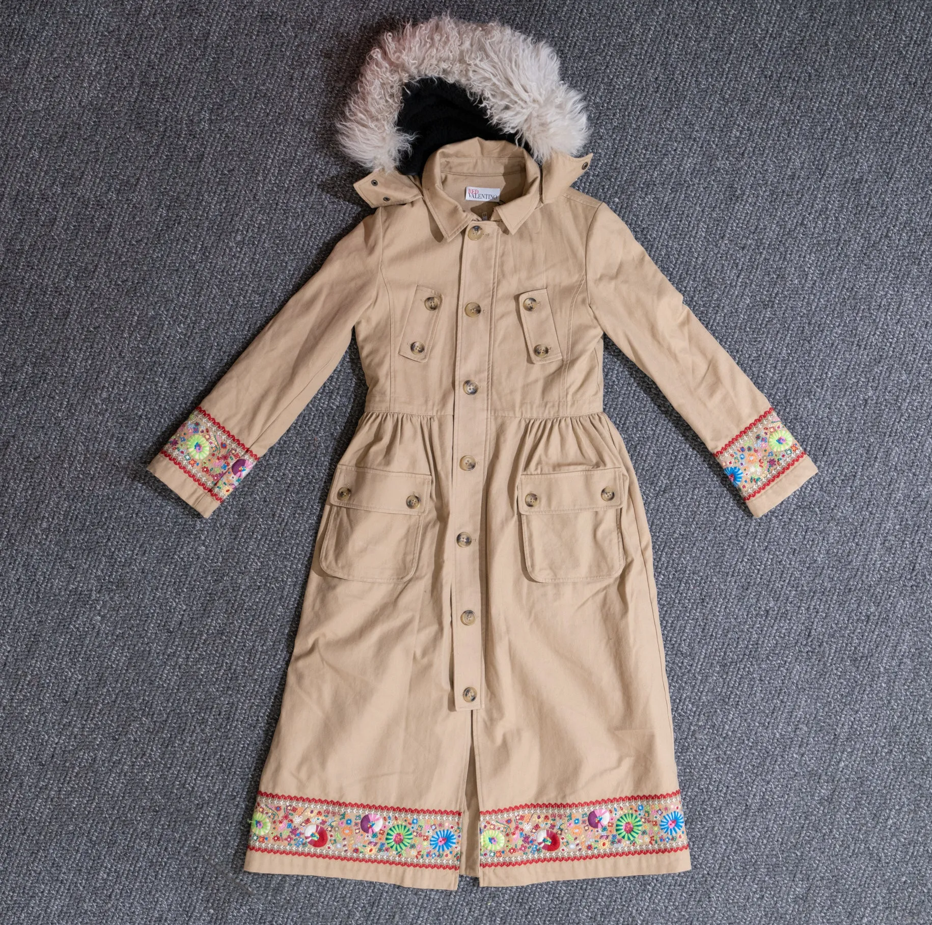 Red Valentino embroidery long coat