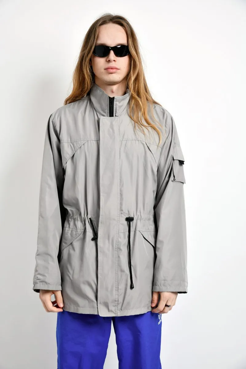 Retro 80s coat parka grey