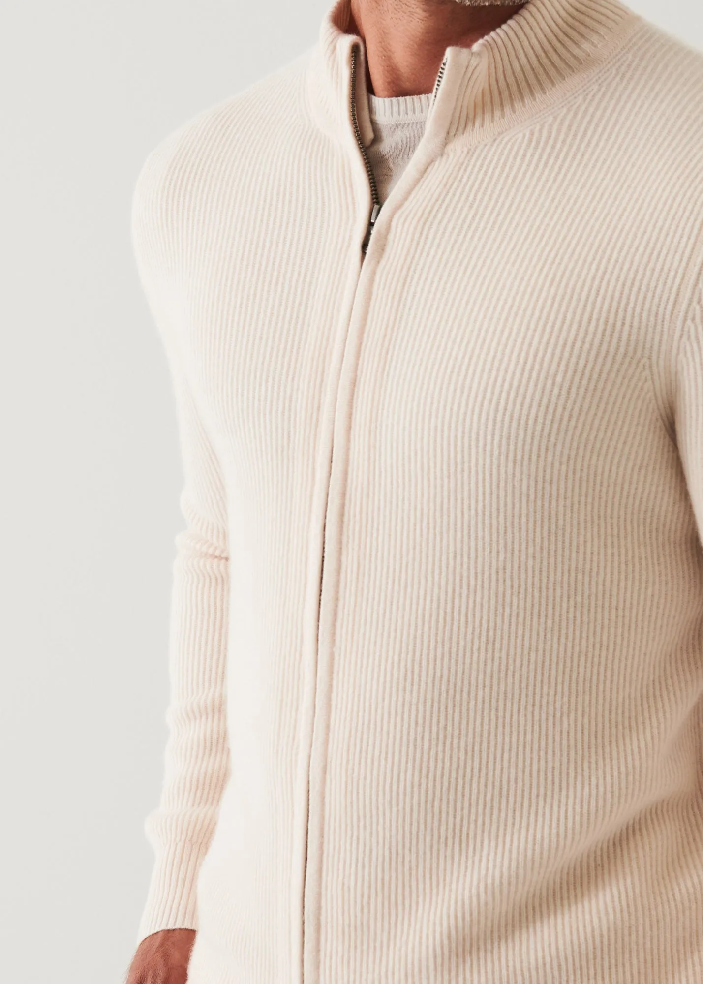 RIBBED CASHMERE FULL ZIP