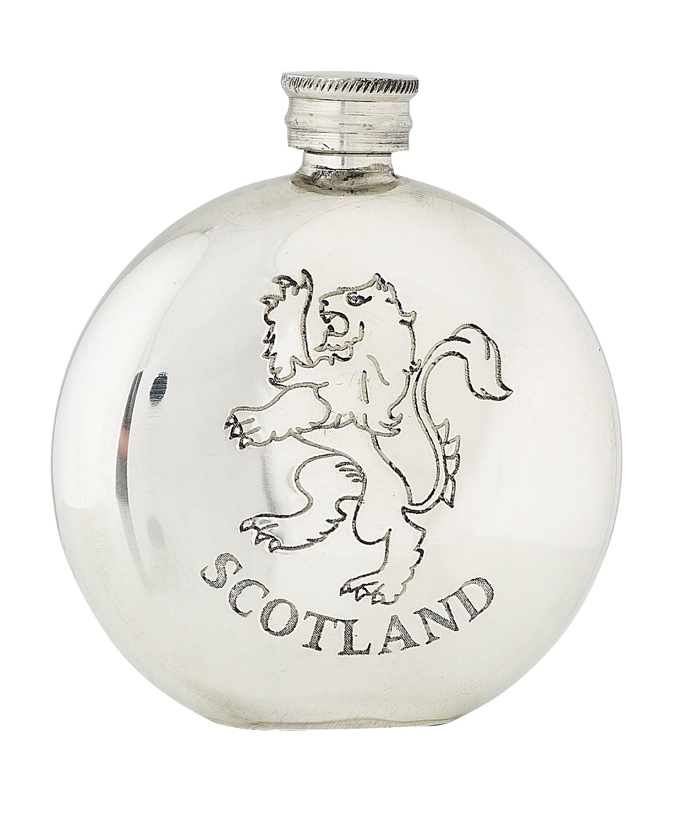 Round Lion Rampant Sporran Flask - 4.5oz