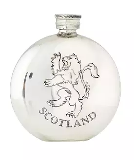 Round Lion Rampant Sporran Flask - 4.5oz