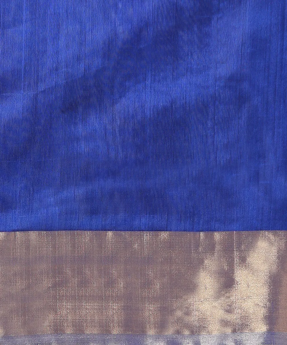 Royal Blue Handloom Pure Chanderi Silk Saree With Eknaliya Bird Motifs