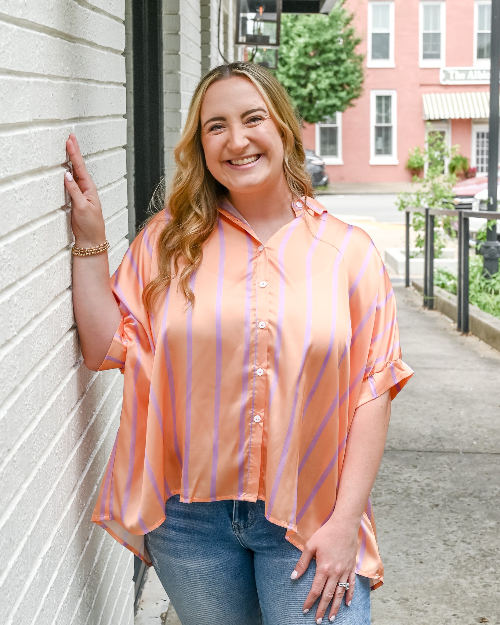 S-2X Sorbet Striped Top