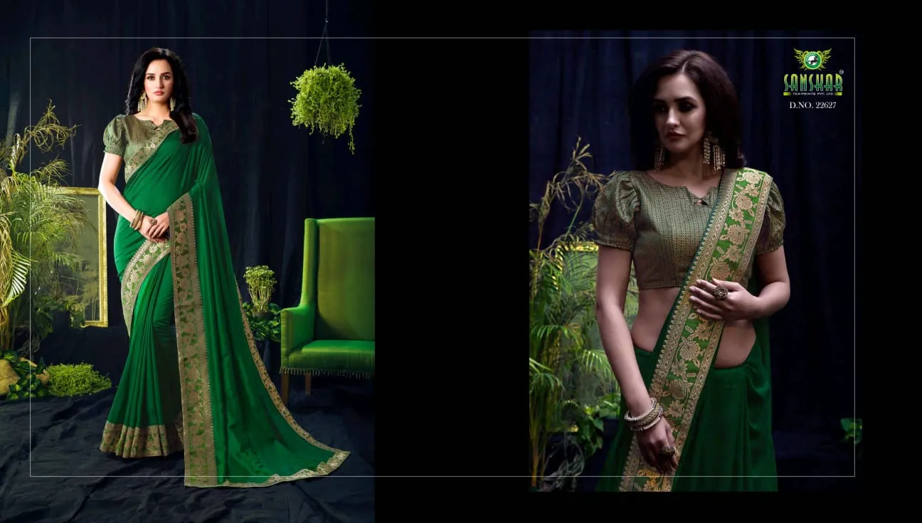 Sanskar Presents Attitude Vichitra Fabric Fancy Designer Sarees