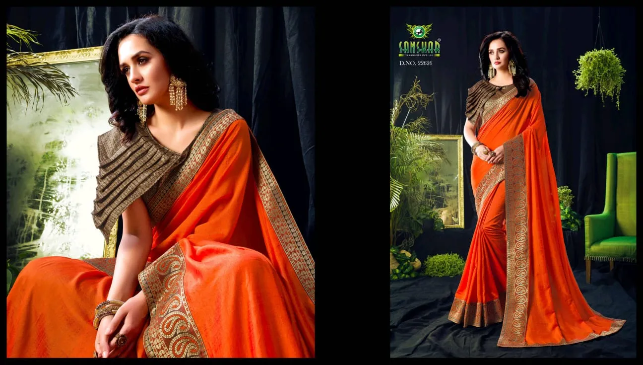 Sanskar Presents Attitude Vichitra Fabric Fancy Designer Sarees