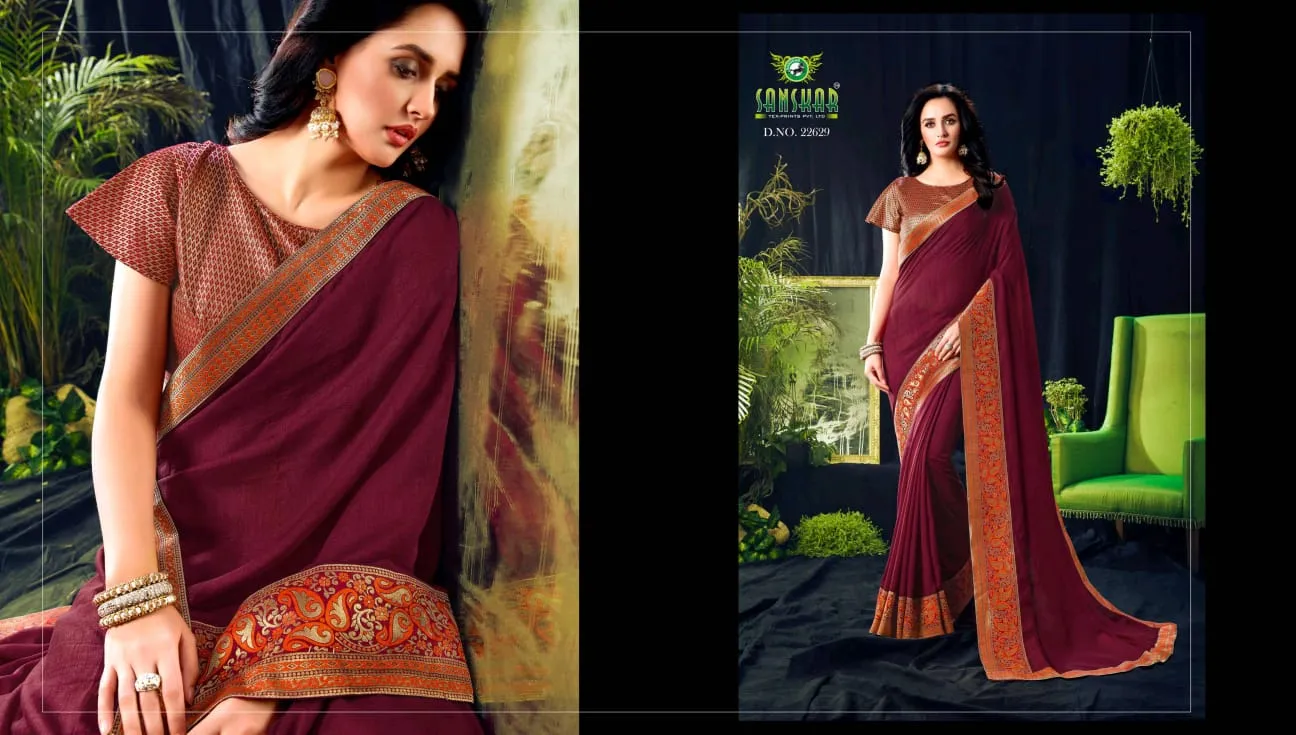 Sanskar Presents Attitude Vichitra Fabric Fancy Designer Sarees