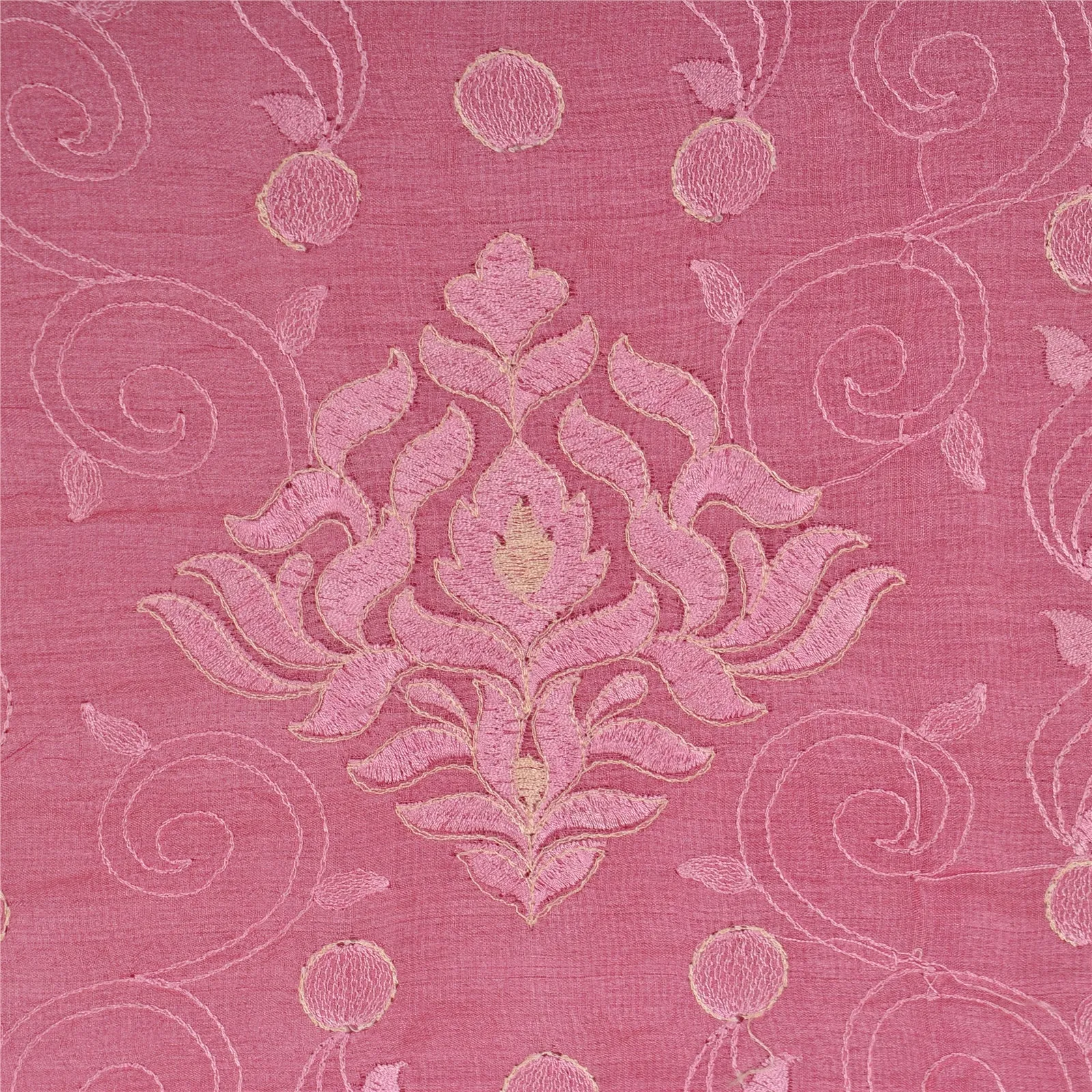 Sanskriti Vintage Pink Sarees Pure Silk Embroidered Woven Premium Sari Fabric