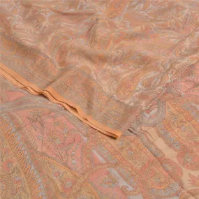 Sanskriti Vintage Sarees Multi Indian 100% Pure Crepe Silk Printed Sari Fabric