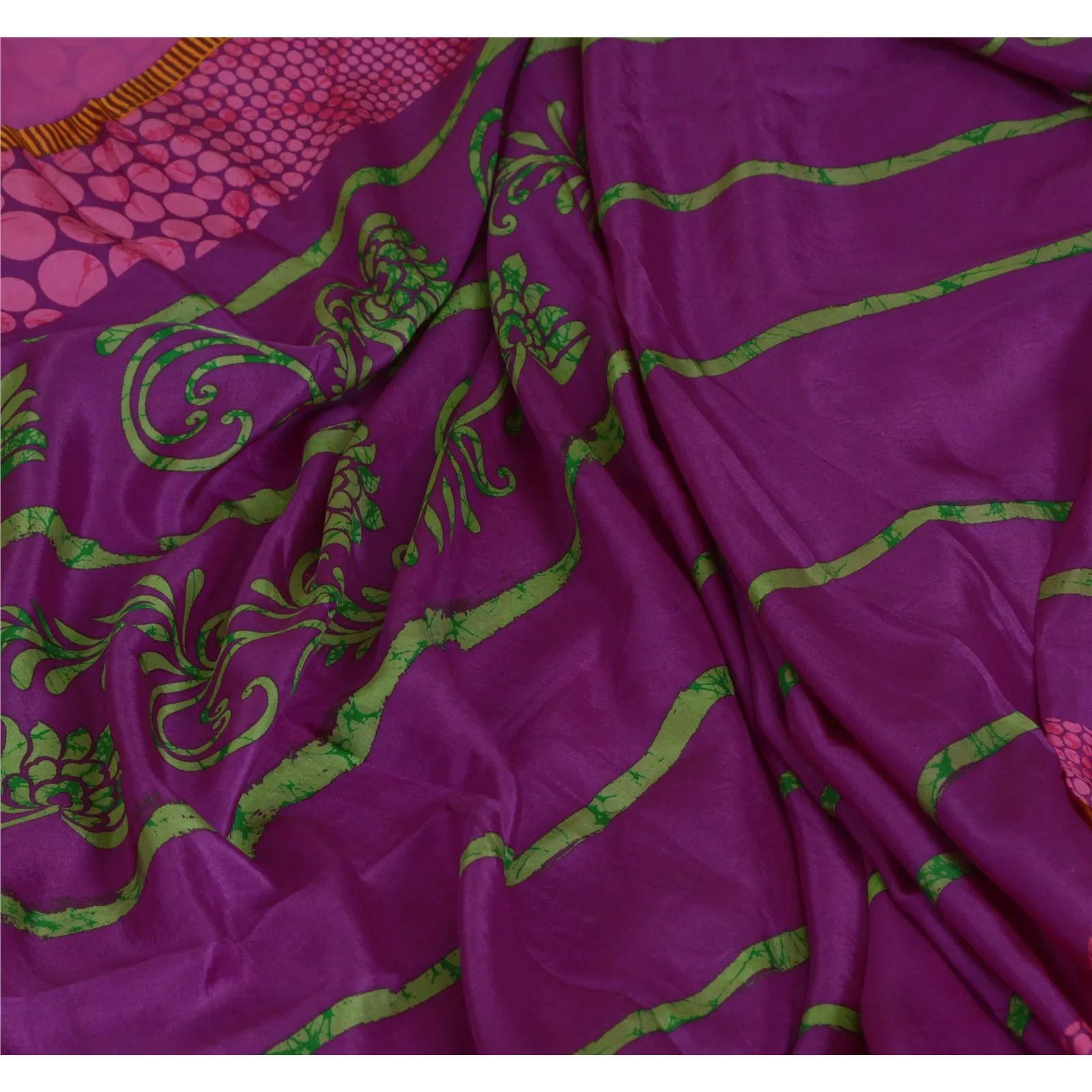 Sanskriti Vintage Sarees  Quilting Felting Craft Fabric Pure Silk Printed Sari