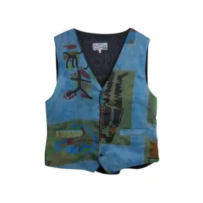 Satin Weave Waistcoat - Kyanite