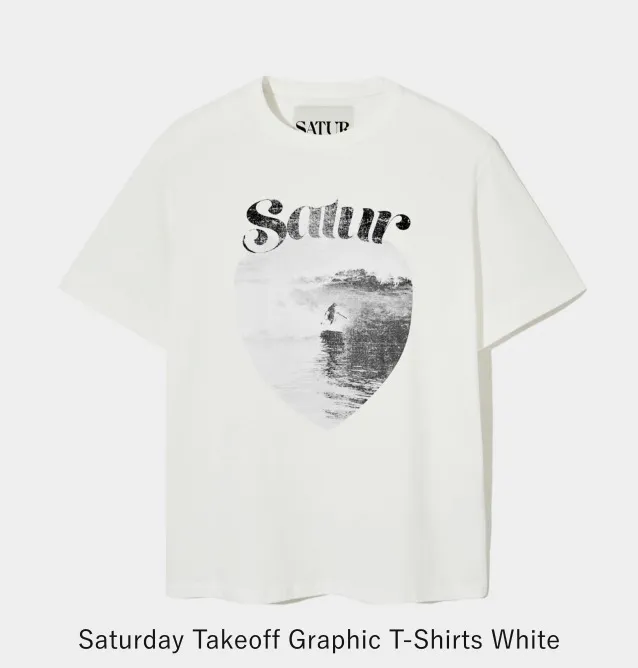 SATUR  |Unisex U-Neck Cotton Oversized Logo T-Shirts