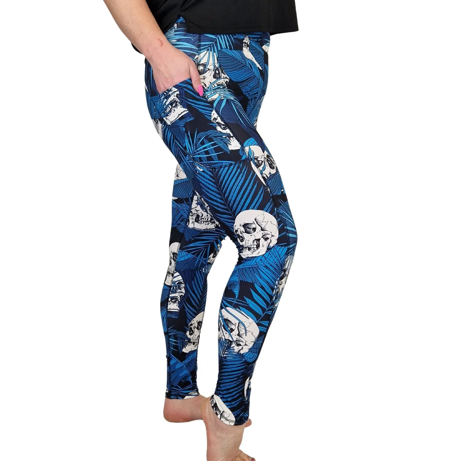 SCULPT Yoga Leggings- Tropical Skulls