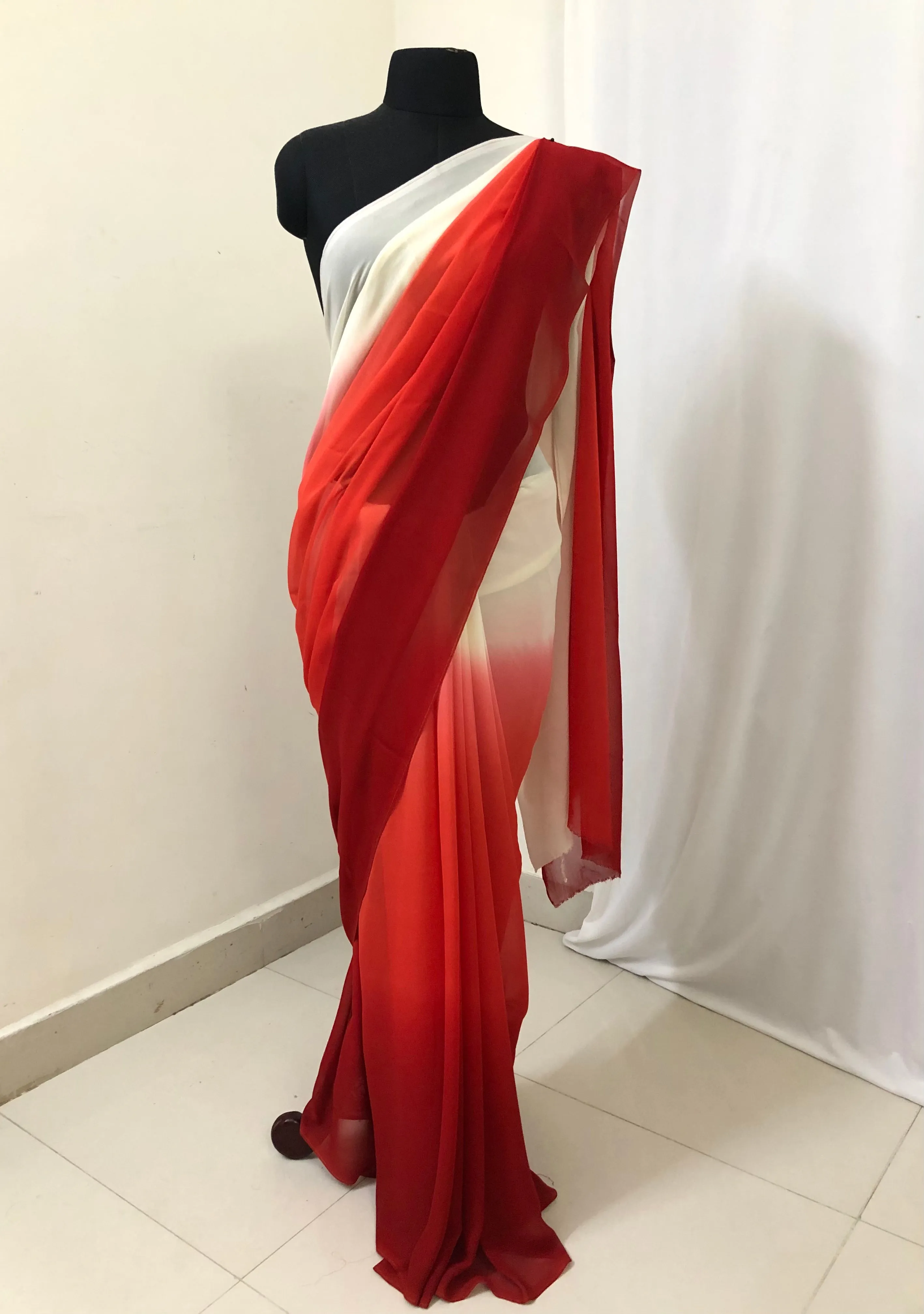 Shaded georgette saree