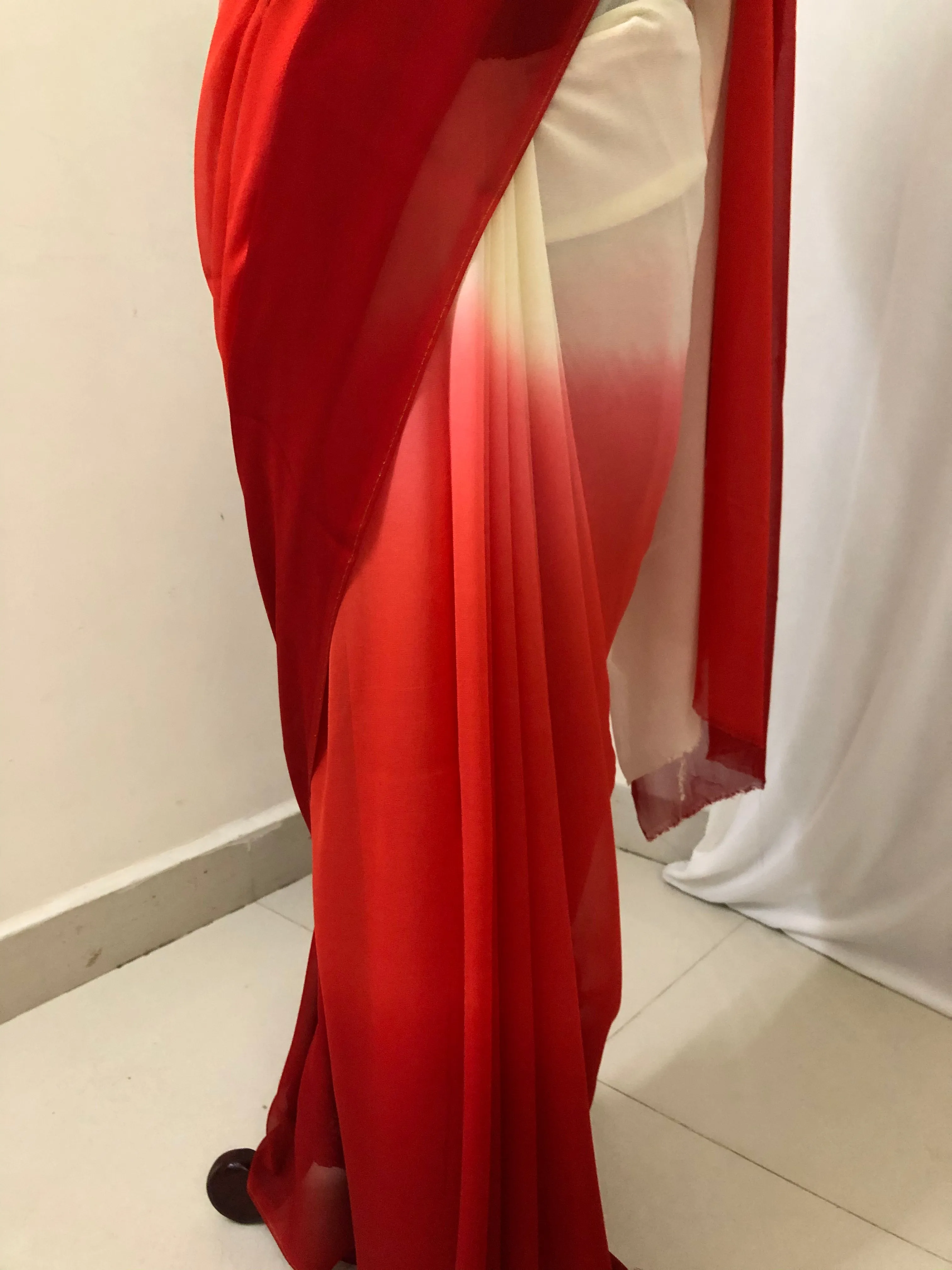 Shaded georgette saree