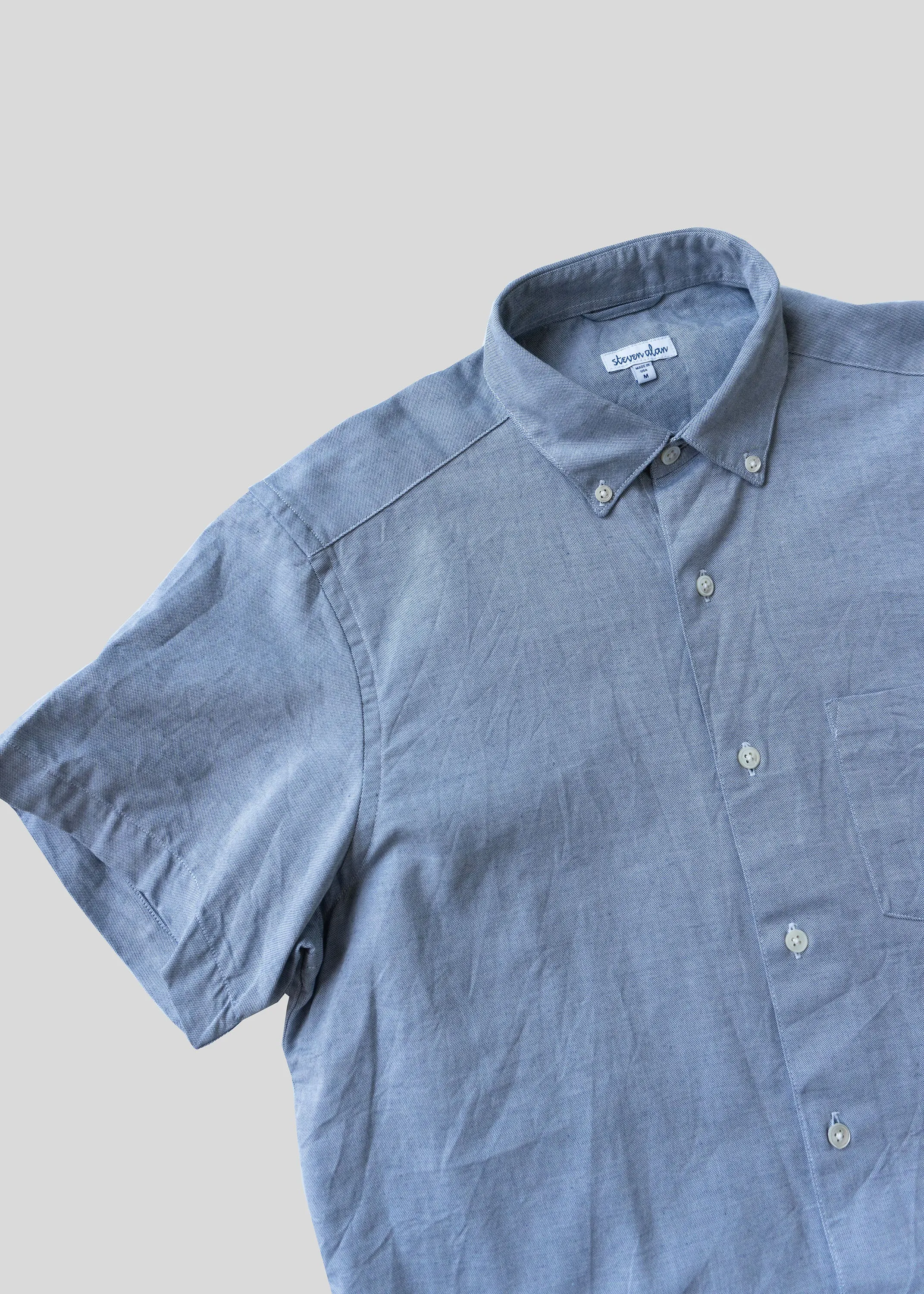 Short sleeve Single Needle Shirt, Glacier Grey