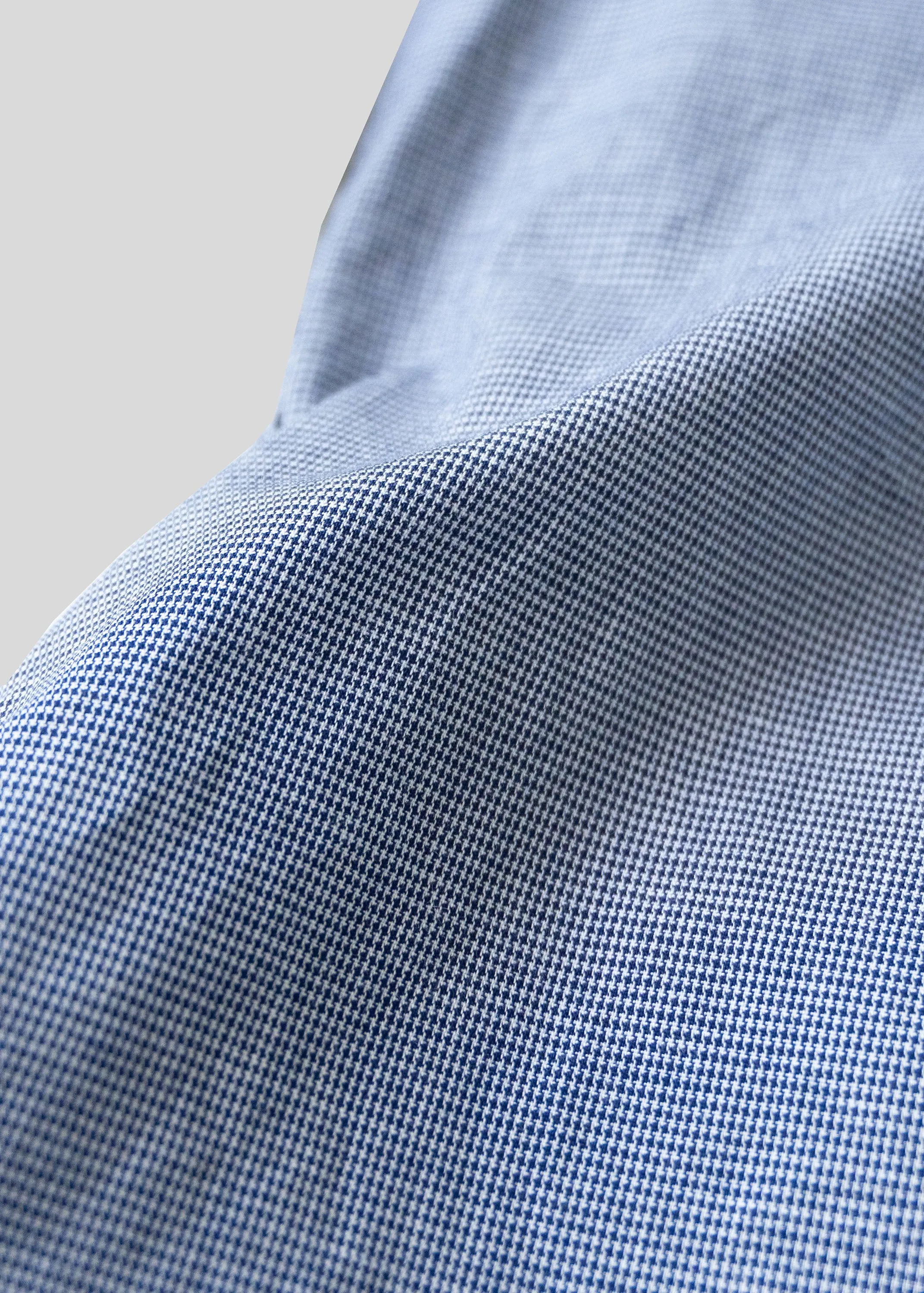 Short Sleeve Single Needle Shirt, Navy Houndstooth