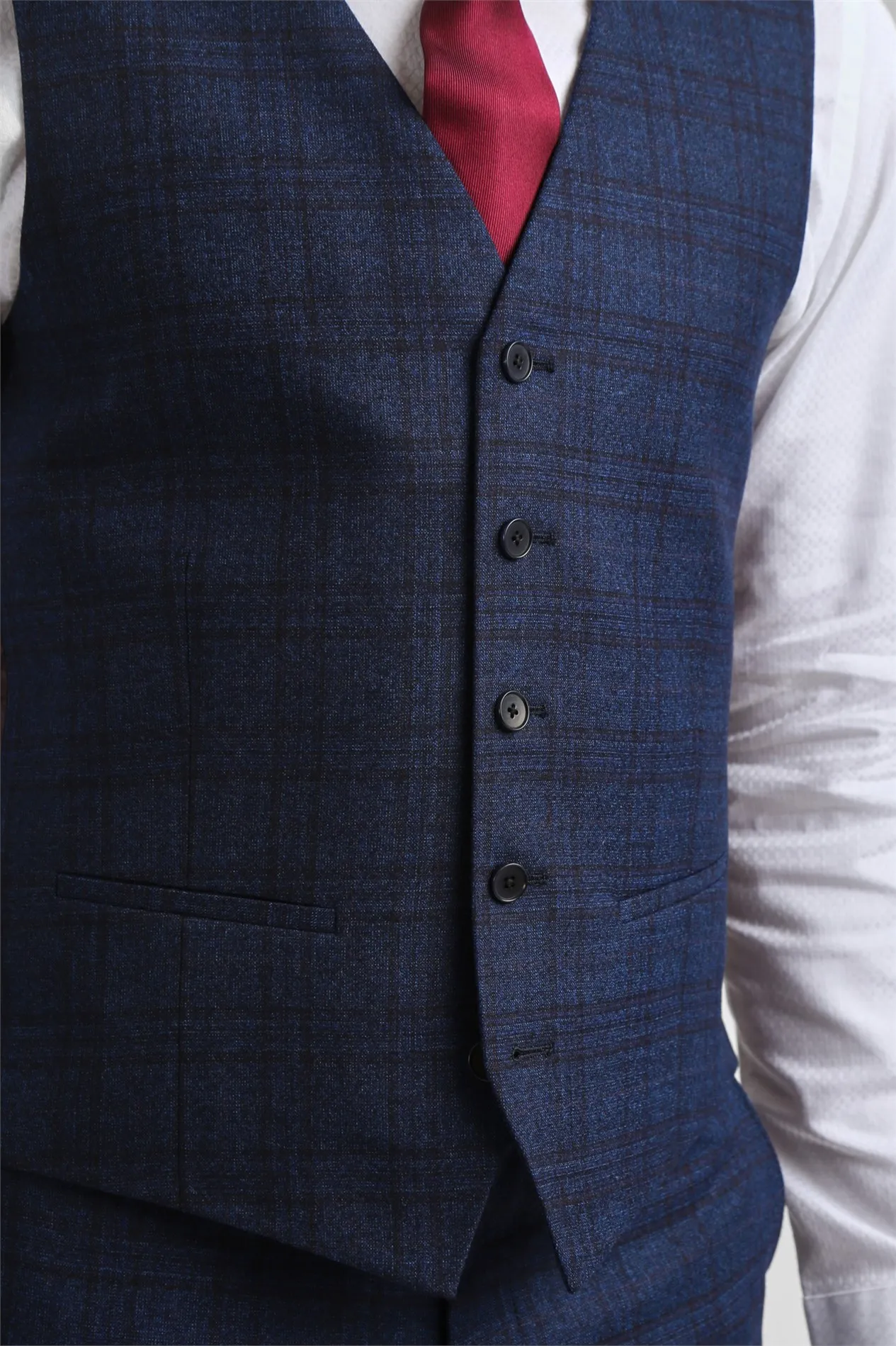 Slim Munro Check Waistcoat