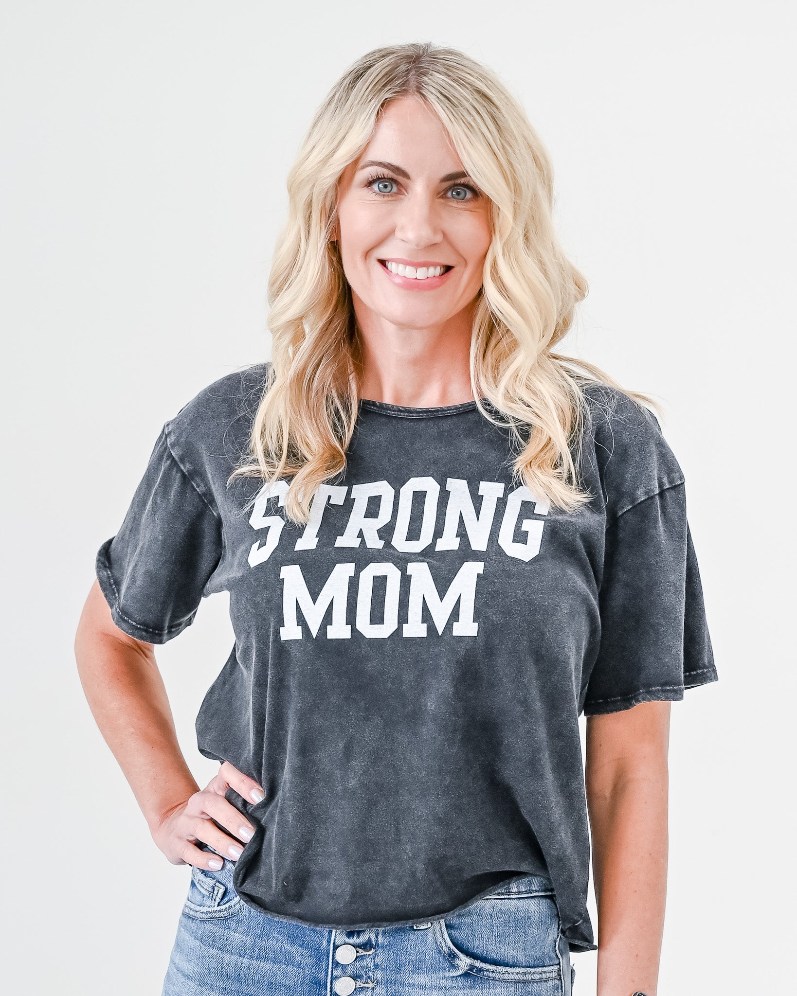 Strong Mom Mineral Washed Top