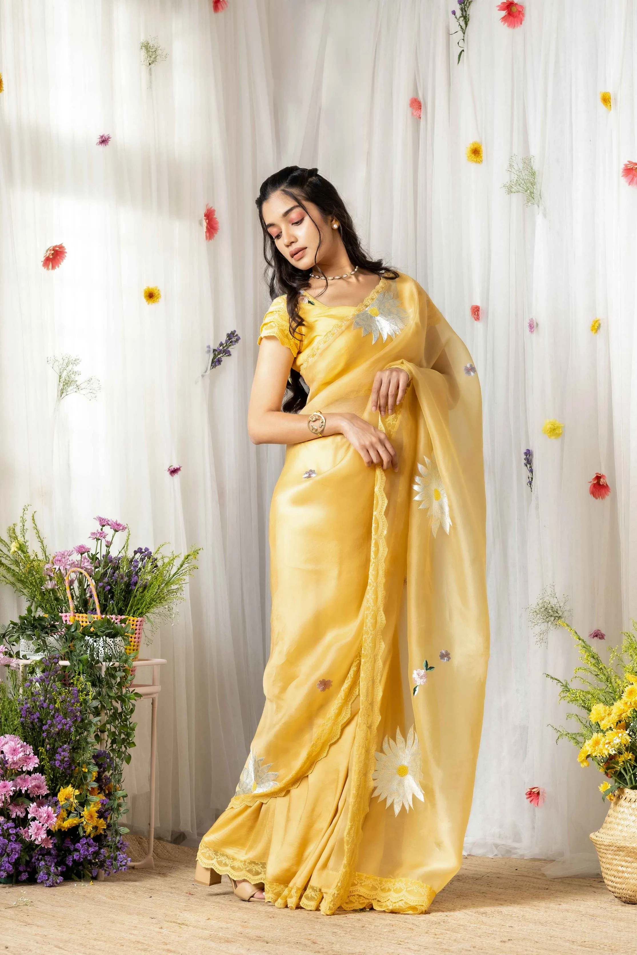 Sunshine yellow saree